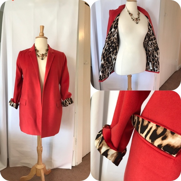 Chico’s Apricot Blazer with Animal Lining - Picture 1 of 8